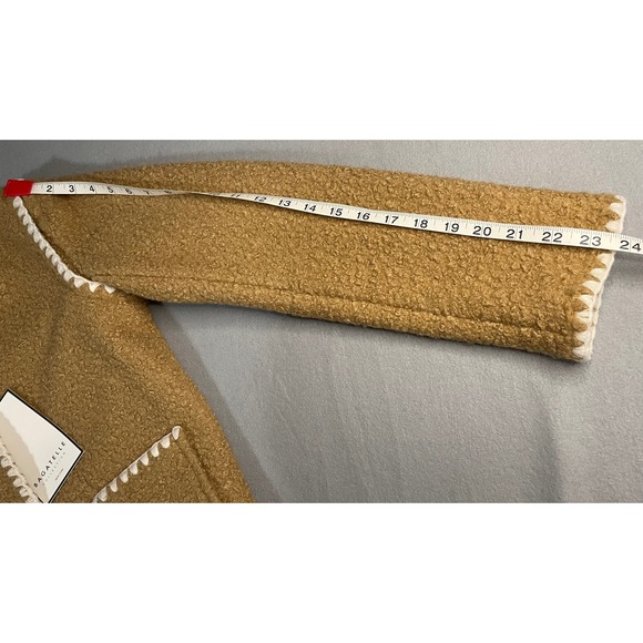 Bagatelle Collection Tan Boucle Whipstitch Jacket Silver Knot Buttons 85636 XS - Picture 9 of 10
